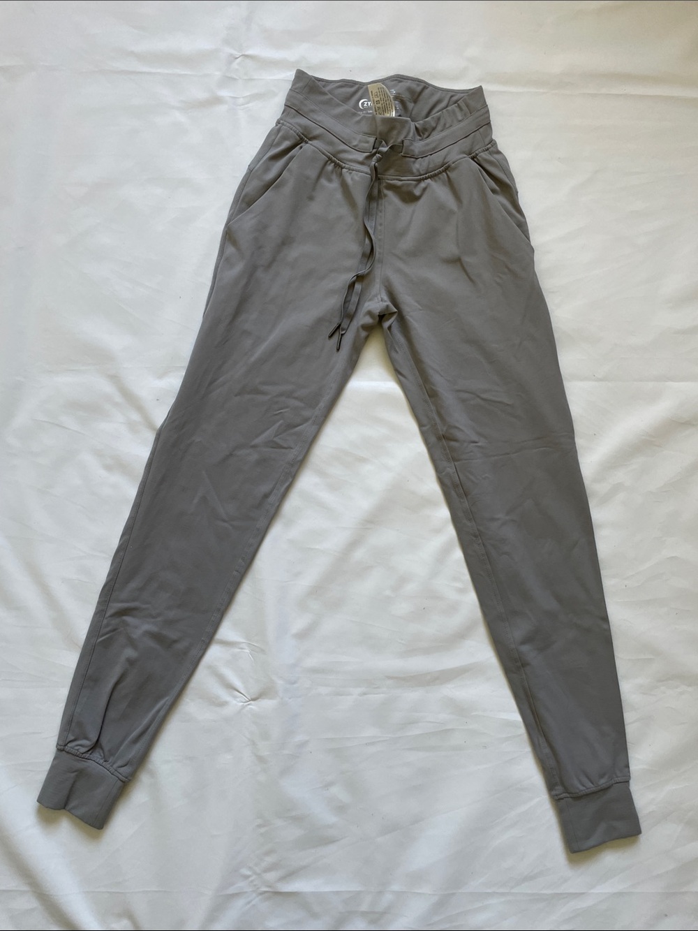 ZYIA Active Light Gray Waistband Joggers Leggings Small